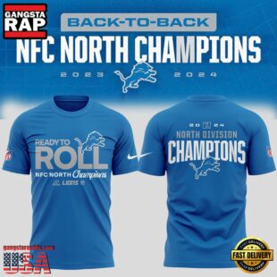 NFL Detroit Lions Football NFC North Division Champions Navy T Shirt