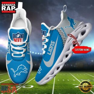 NFL Detroit Lions Football Team Design Max Soul Shoes, Football New Sneaker Shoes