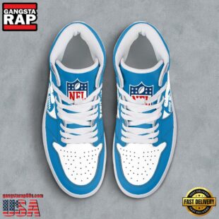 NFL Detroit Lions Grunge Style Custom Air Jordan 1 Shoes