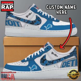 NFL Detroit Lions Logo Team Design Custom Air Force 1 Shoes