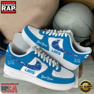 NFL Detroit Lions Logo Team Limited Edition New Design Custom Air Force 1 Shoes