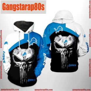 NFL Detroit Lions Skull Punisher Team 3D Printed Hoodie Shirt