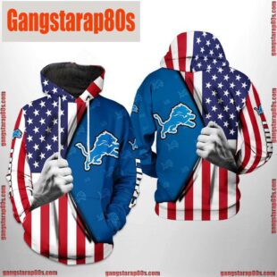 NFL Detroit Lions US Flag Team 3D Printed Hoodie Shirt