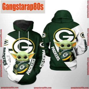 NFL Green Bay Packers Baby Yoda Team 3D Printed Hoodie Shirt