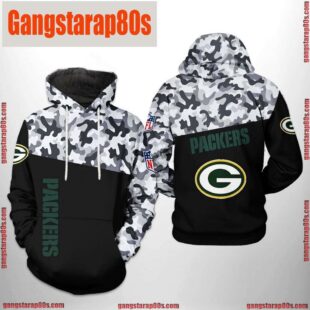 NFL Green Bay Packers Camo Veteran Team 3D Printed Hoodie Shirt