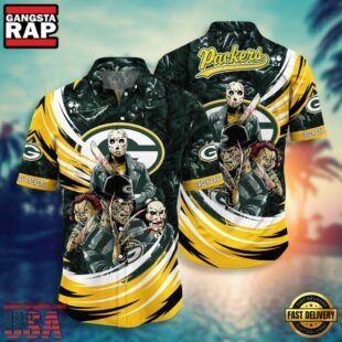 NFL Green Bay Packers Halloween Horror Movies Summer Hawaiian Shirts