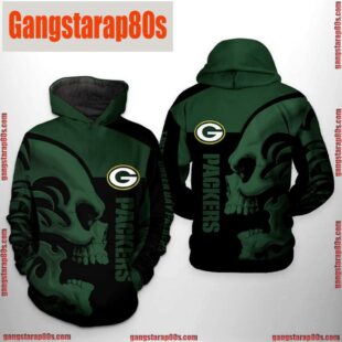 NFL Green Bay Packers Skull 3D Printed Hoodie Shirt