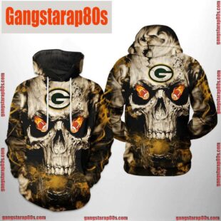 NFL Green Bay Packers Skull Team 3D Printed Hoodie Shirt