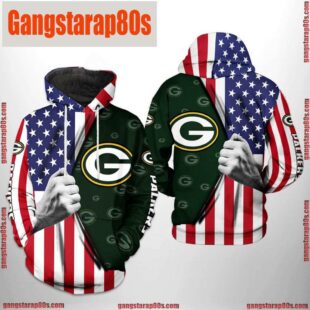 NFL Green Bay Packers US Flag Team 3D Printed Hoodie Shirt