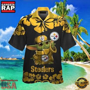 NFL Hawaiian Steelers Shirt Baby Yoda Star Wars Tropical Aloha