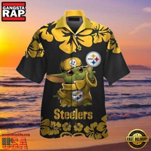 NFL Hawaiian Steelers Shirt Baby Yoda Star Wars Tropical Aloha