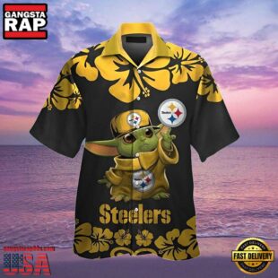 NFL Hawaiian Steelers Shirt Baby Yoda Star Wars Tropical Aloha