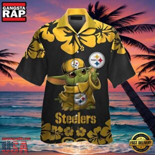 NFL Hawaiian Steelers Shirt Baby Yoda Star Wars Tropical Aloha