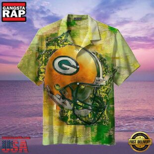 NFL Helmet Green Bay Packers Men's Hawaiian Shirt