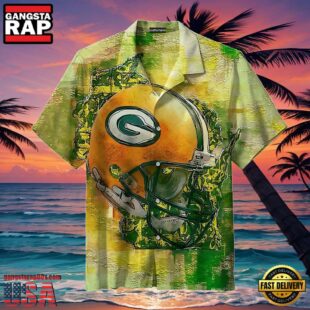 NFL Helmet Green Bay Packers Men's Hawaiian Shirt