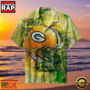 NFL Helmet Green Bay Packers Men's Hawaiian Shirt