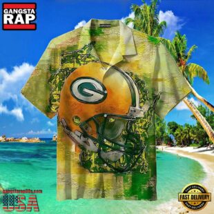 NFL Helmet Green Bay Packers Men's Hawaiian Shirt