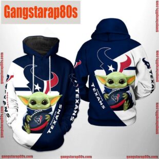 NFL Houston Texans Baby Yoda Team 3D Printed Hoodie Shirt