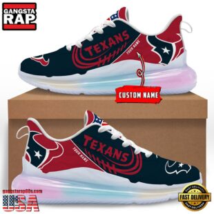 NFL Houston Texans Custom Rainbow Atmospheric Cushion Running Shoes, Women's Sneaker