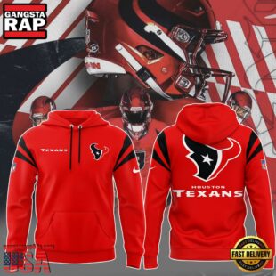 NFL Houston Texans Football Team Logo Red Hoodie