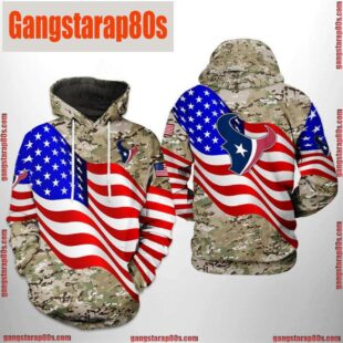 NFL Houston Texans US Flag Camo Veteran Team 3D Printed Hoodie Shirt