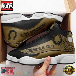 NFL Indianapolis Colts Black Brown Air Jordan 13 Shoes - Gift For Fans