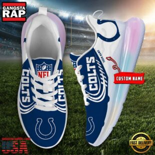 NFL Indianapolis Colts Custom Rainbow Atmospheric Cushion Running Shoes, Women's Sneaker