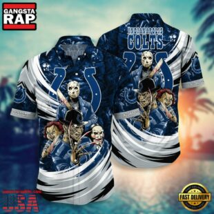 NFL Indianapolis Colts Halloween Horror Movies Summer Hawaiian Shirts