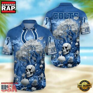 NFL Indianapolis Colts Skull Pumpkin Halloween Hawaiian Shirt