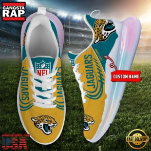 NFL Jacksonville Jaguars Custom Rainbow Atmospheric Cushion Running Shoes, Women's Sneaker