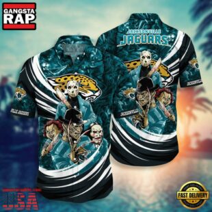 NFL Jacksonville Jaguars Halloween Horror Movies Summer Hawaiian Shirts