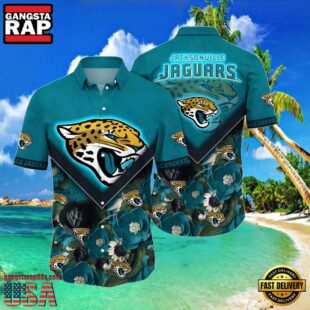 NFL Jacksonville Jaguars Hawaiian Shirt Floral Bloom Graphic