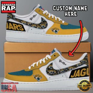 NFL Jacksonville Jaguars Logo Team Design Custom Air Force 1 Shoes