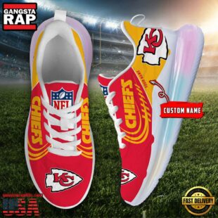 NFL Kansas City Chiefs Custom Rainbow Atmospheric Cushion Running Shoes, Women's Sneaker