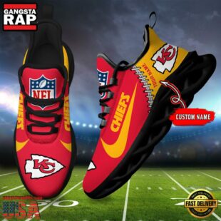 NFL Kansas City Chiefs Football Team Design Max Soul Shoes, Football New Sneaker Shoes