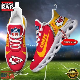 NFL Kansas City Chiefs Football Team Design Max Soul Shoes, Football New Sneaker Shoes