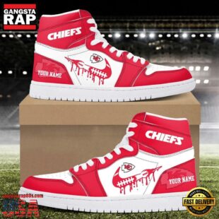 NFL Kansas City Chiefs Grunge Style Custom Air Jordan 1 Shoes