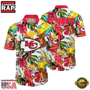 NFL Kansas City Chiefs Parrots Tropical Flower Hawaiian Shirt