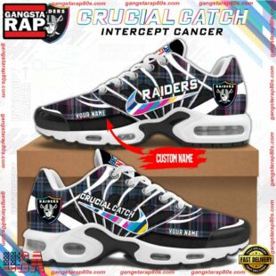 NFL Las Vegas Raiders Crucial Catch Intercept Cancer Air Max Plus Shoes Sneaker