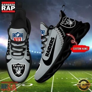 NFL Las Vegas Raiders Football Team Design Max Soul Shoes, Football New Sneaker Shoes