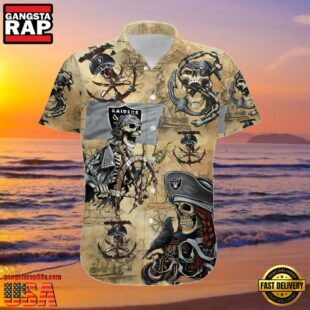 NFL Las Vegas Raiders Hawaiian Shirts Pirates Skull Print