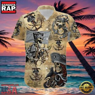 NFL Las Vegas Raiders Hawaiian Shirts Pirates Skull Print