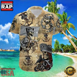 NFL Las Vegas Raiders Hawaiian Shirts Pirates Skull Print