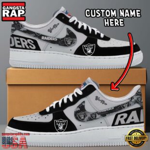 NFL Las Vegas Raiders Logo Team Design Custom Air Force 1 Shoes