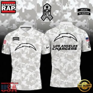 NFL Los Angeles Chargers Camo 2024 Salute to Service Polo Shirt