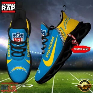 NFL Los Angeles Chargers Football Team Design Max Soul Shoes, Football New Sneaker Shoes