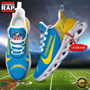 NFL Los Angeles Chargers Football Team Design Max Soul Shoes, Football New Sneaker Shoes