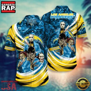 NFL Los Angeles Chargers Halloween Horror Movies Summer Hawaiian Shirts