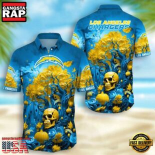 NFL Los Angeles Chargers Skull Pumpkin Halloween Hawaiian Shirt