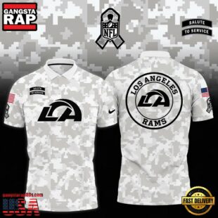 NFL Los Angeles Rams Camo 2024 Salute to Service Polo Shirt